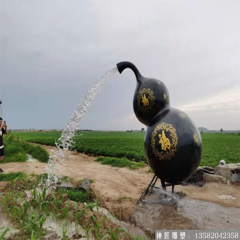 福禄葫芦雕塑标志造型 仿古葫芦雕塑厂家定做