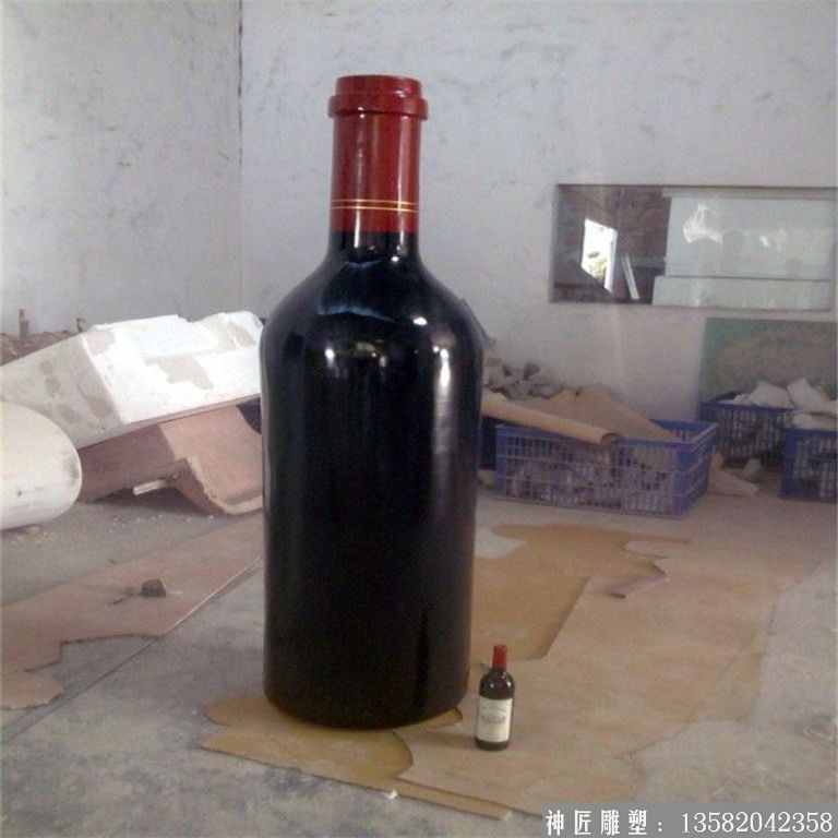 红酒瓶雕塑图片 干红酒瓶雕塑价格 酒瓶雕塑生产厂家